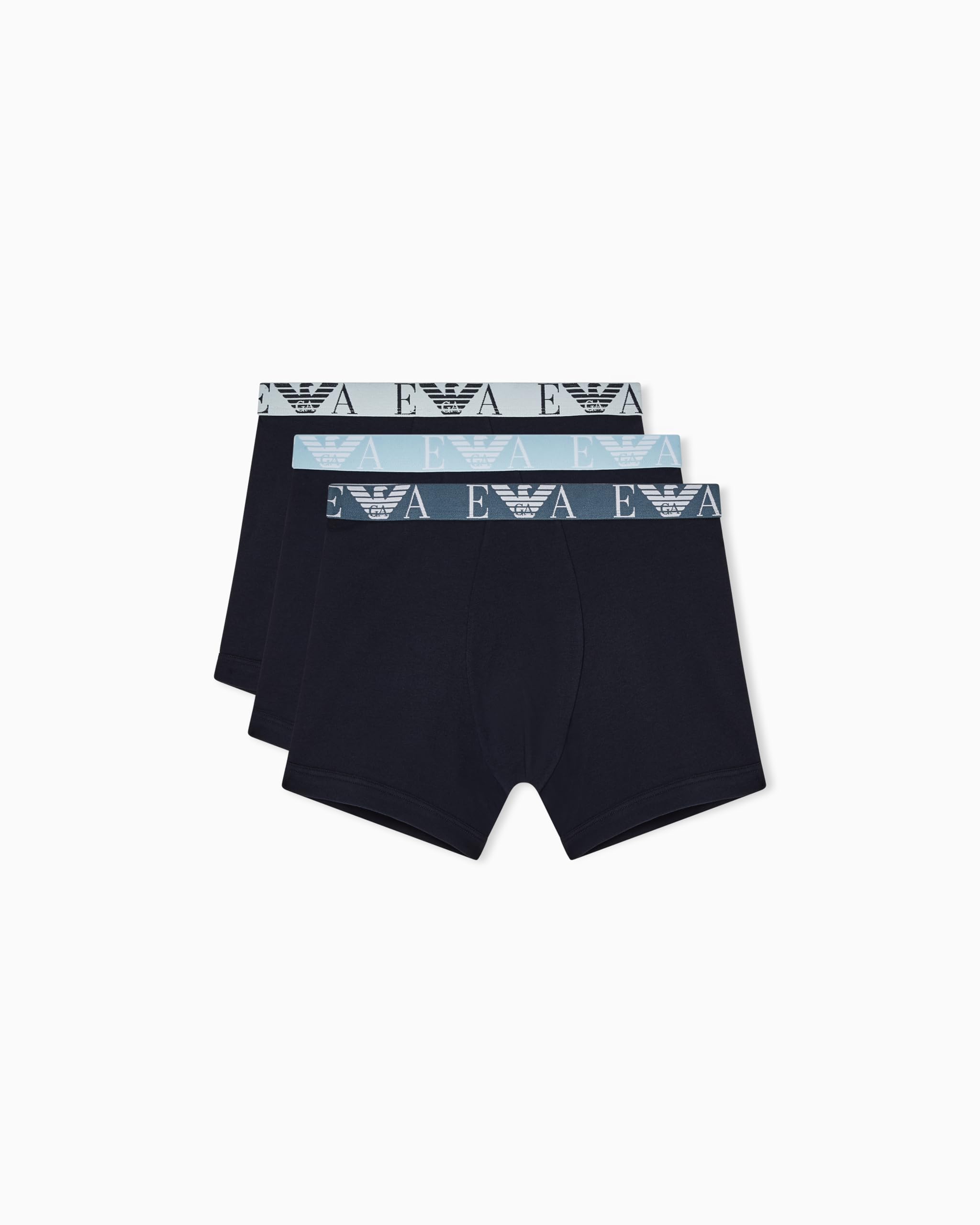 EMPORIO ARMANI Men's Bold Monogram 3-Pack Boxer Blue L