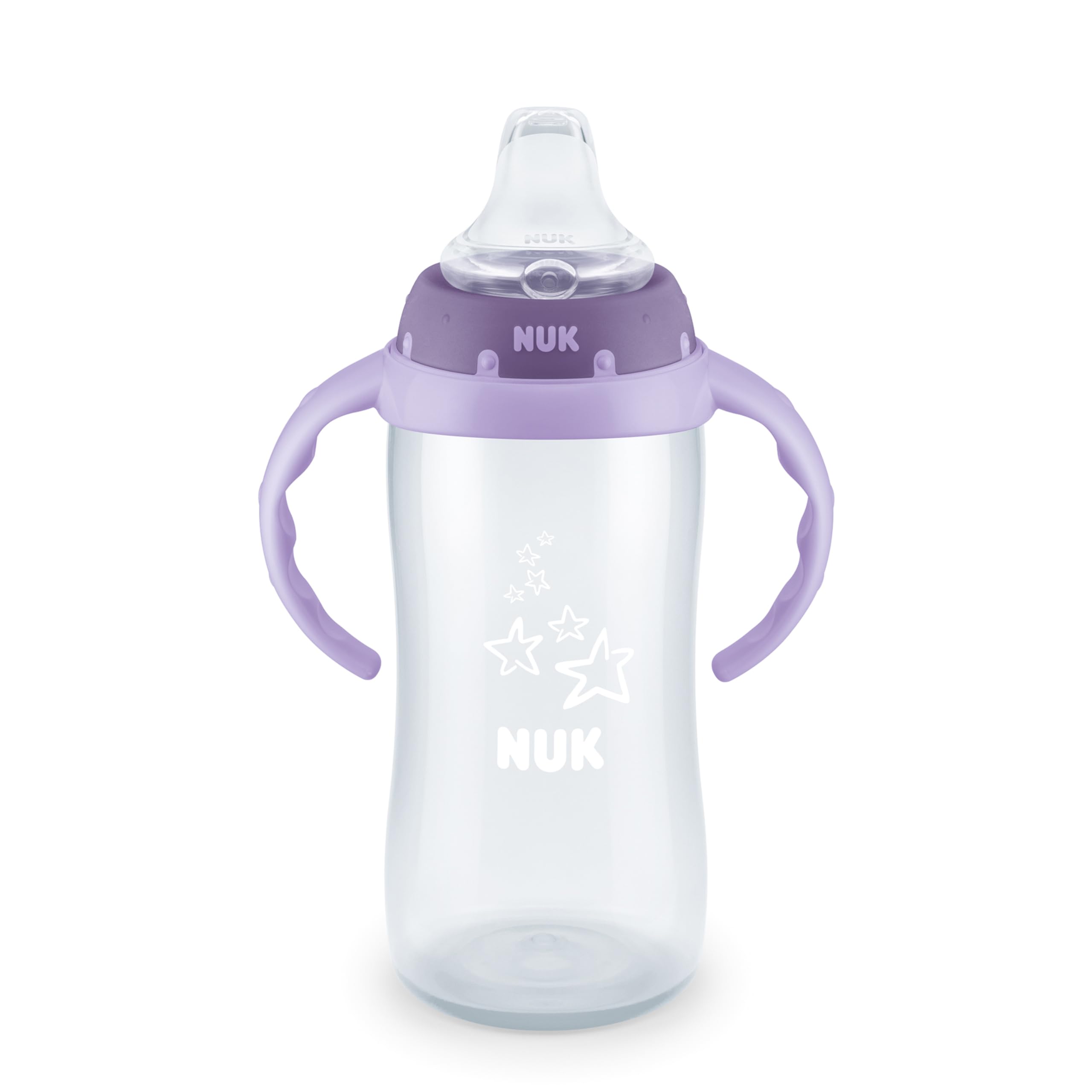 NUK Large Tritan Learner Cup, 10 Oz, Pack of 1, Purple Stars