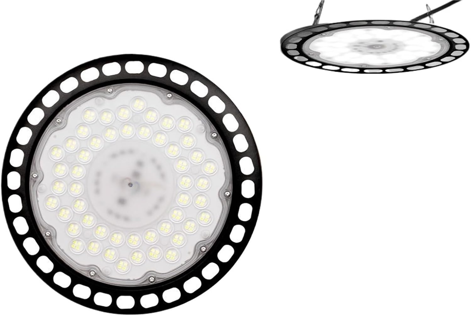 Light UFO Super Bright AC220V 50W 100W 150W 200W 300W Waterproof Commercial Industrial Garage Workshop Garage Lamps(150W)