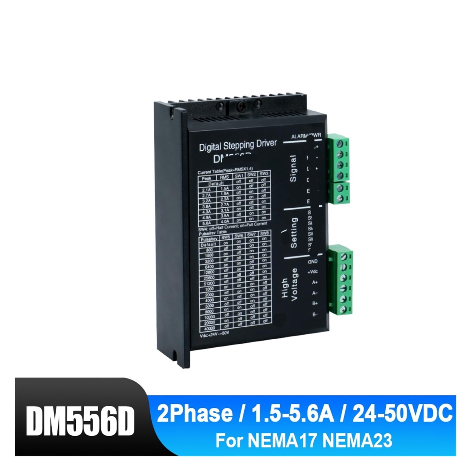 Controlador de motor paso a paso digital, controlador de micropaso de 2 fases DM556D for controlador de motor paso a paso NEMA17/23