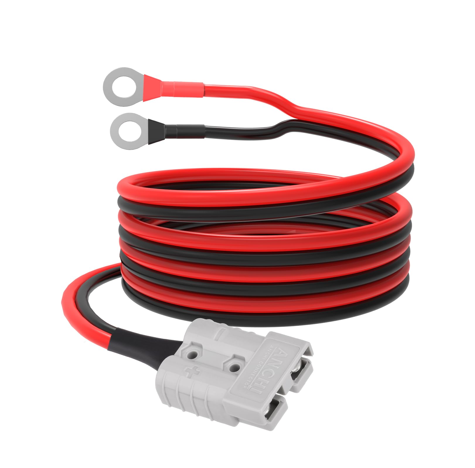 ELFCULB Anderson - Spina con cavo, 10 AWG Anderson da 50 A a O-ring, per auto, roulotte, barche, impianti solari (1,5 m)