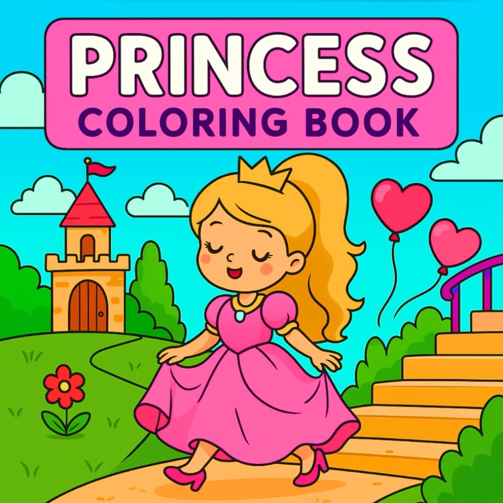 Princess Coloring Book: 50 Cute Coloring Pages For Kids Ages 4–8 – with Princesses, Magical Castles, Fairy Tale Adventures, Royal Outfits, Carriages, ... To Color And Enjoy (Magical Kids Collection)