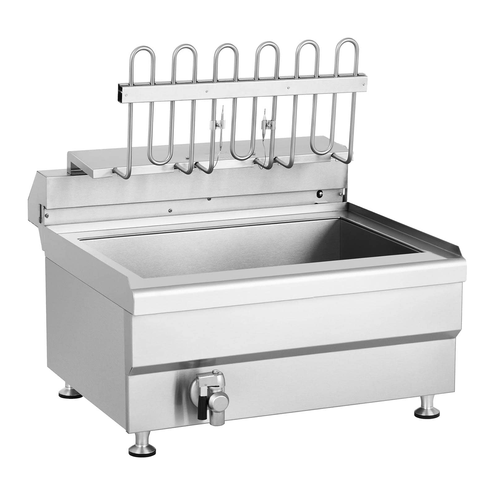 Royal Catering RCBG 30-2-B STH Fettbackgerät Fritteuse Friteuse Gastronomie (24 Liter, 9000 W, 400 V, Ablasshahn, Edelstahl, 2 Körbe)