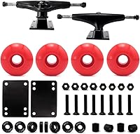 Vista 7 de VJ Camión de monopatín 5.25 (5.472 in), ruedas de patineta, rodamientos de monopatín, almohadillas elevadoras de monopatín, tornillos para monopatín