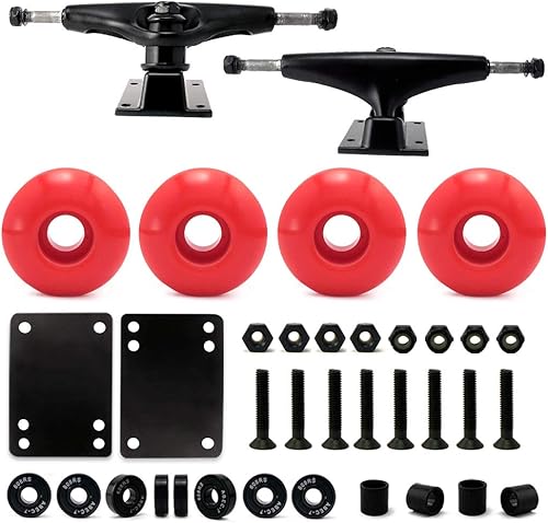 Miniatura 7 de VJ Camión de monopatín 5.25 (5.472 in), ruedas de patineta, rodamientos de monopatín, almohadillas elevadoras de monopatín, tornillos para monopatín