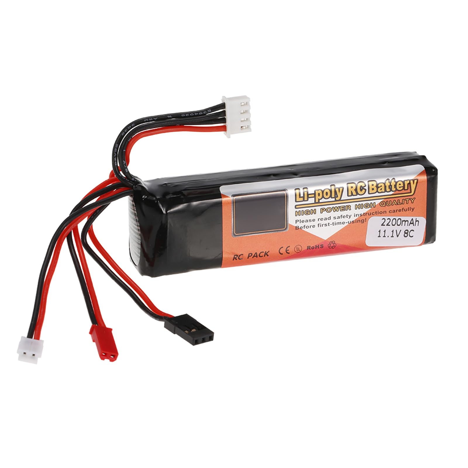 Generic Batterie RC LiPo 11,1 V 2200 MAh avec Prise Futaba JR JST, Compacte 100 X 24,7 X 21,3 Mm, pour Télécommande Futaba JR Devo7 10 WFLY