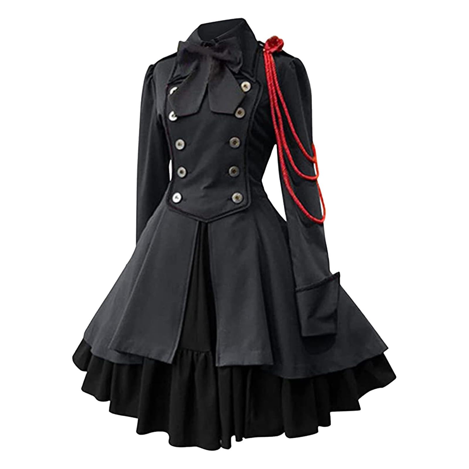 Disfraz De Bruja Vestido Retro for Mujer Monocolor Manga Trompeta Largo Princesa Pipa Cenicero Medieval (,)