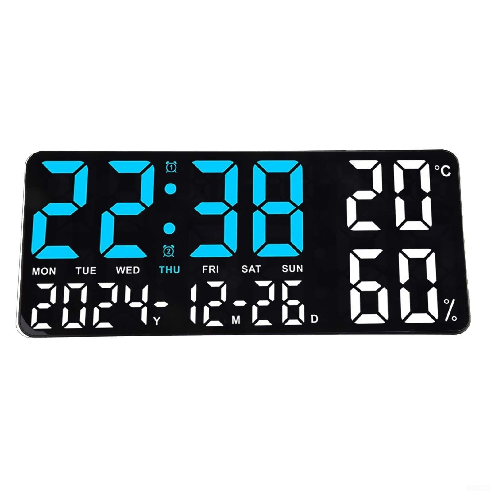 Horloge murale numérique LED pour salon avec affichage de température