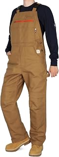BOCOMAL Men's FR Bib Overall Heavweight Canvas Relaxed Fit Unlined Workwear