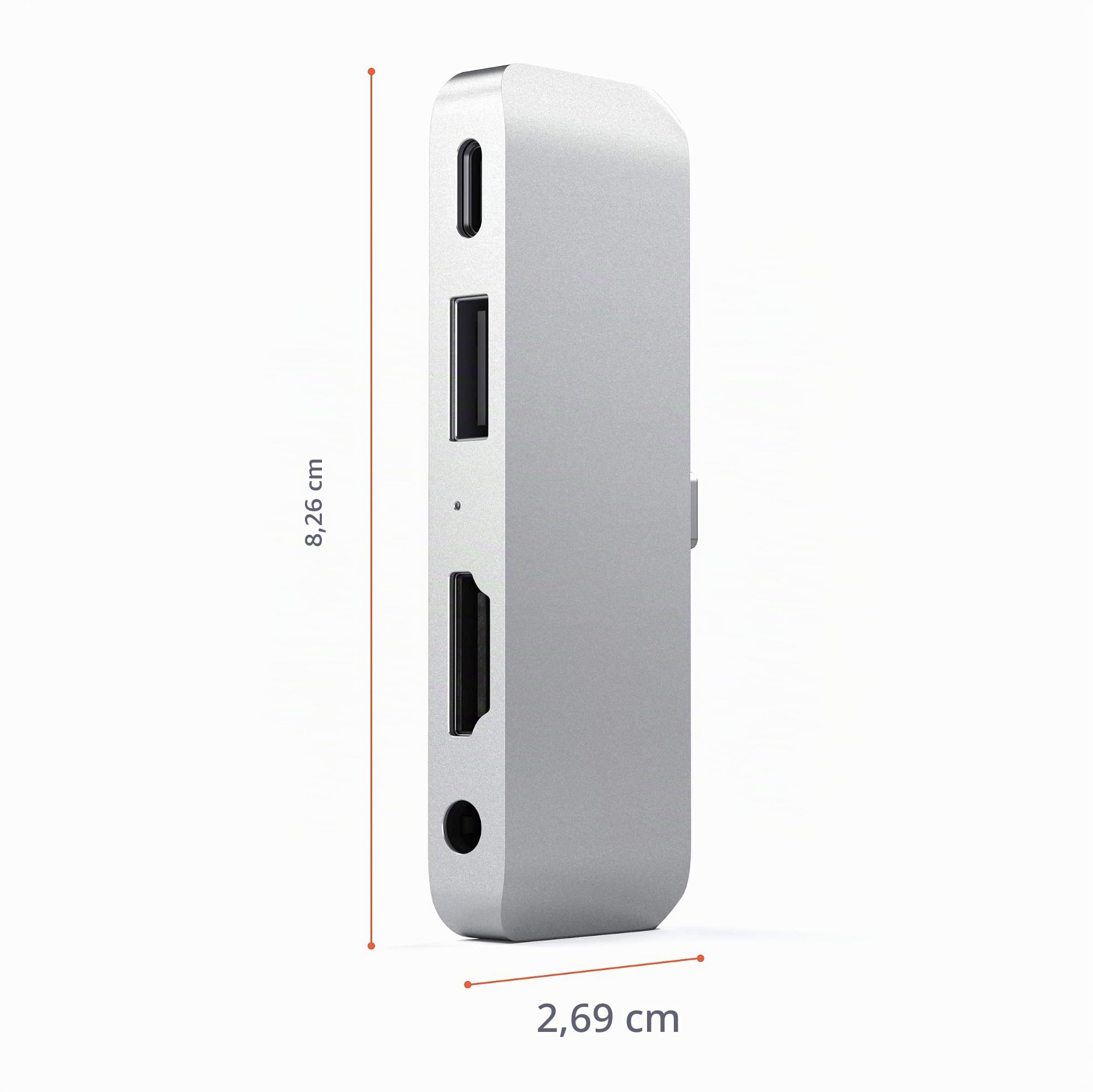 SATECHI Adattatore Type-C Mobile Pro Hub con ricarica USB-C PD, HDMI 4K, USB 3.0 e jack per cuffie da 3,5 mm - per iPad Pro M2/M1, iPad Air M1, iPad Mini e altro (Argento)