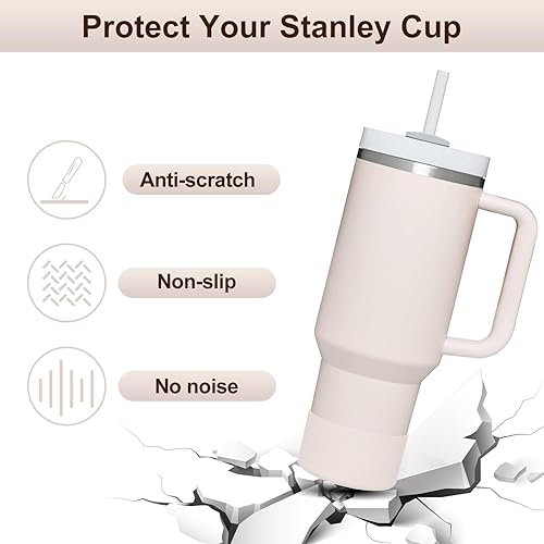 Miniatura 5 de Funda protectora de silicona para Stanley Quencher H2.0 40 30 20 oz y IceFlow Flip 30 20 oz, sin BPA, antiruido, antiarañazos, protector de copa