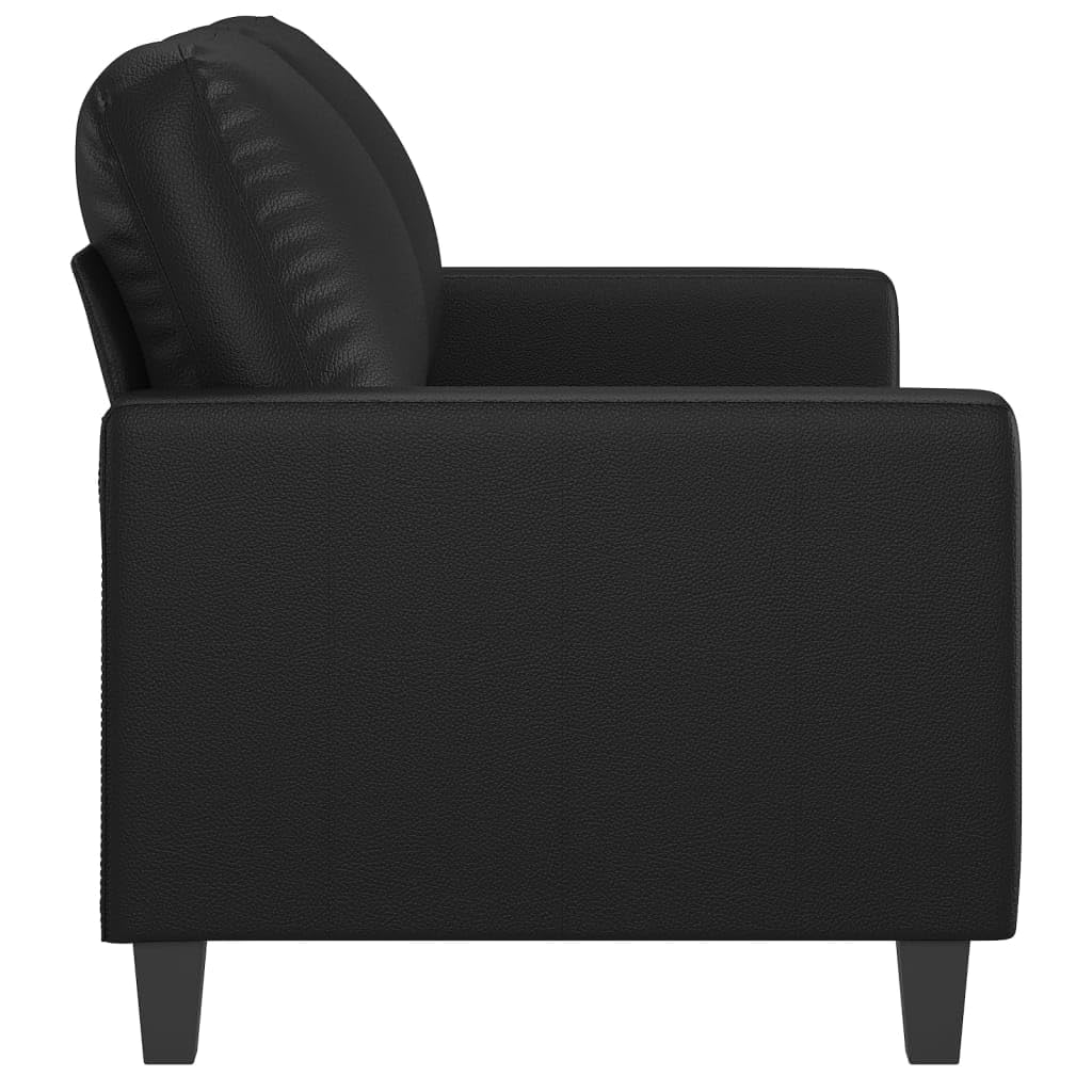 Divano a 2 posti, nero, 120 cm, in ecopelle, per soggiorno, camera da letto, camera degli ospiti