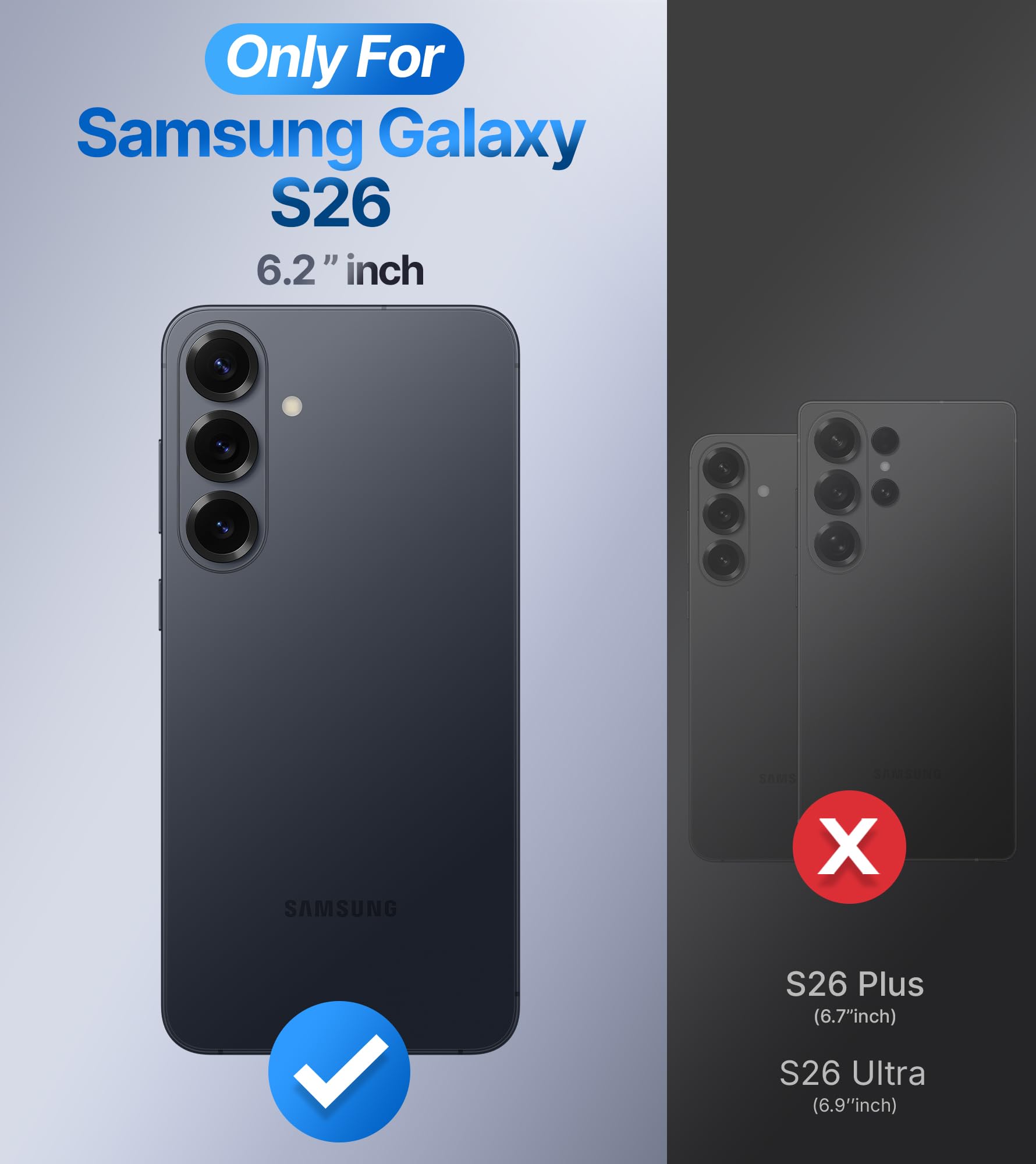 Silverback Etui na telefon Samsung Galaxy S26 z paskiem dla dziewcząt i kobiet, błyszczące etui z podpórką pierścieniową, etui ochronne do Galaxy S26, srebrne