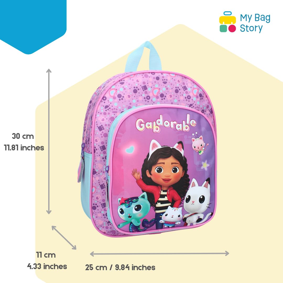 MyBagStory - Plecak dla dziewczynki Gabby i magiczny dom - Szkoła i przedszkole - Rozmiar 30 cm - Regulowane ramiączka - Pomysł na prezent, niebieski