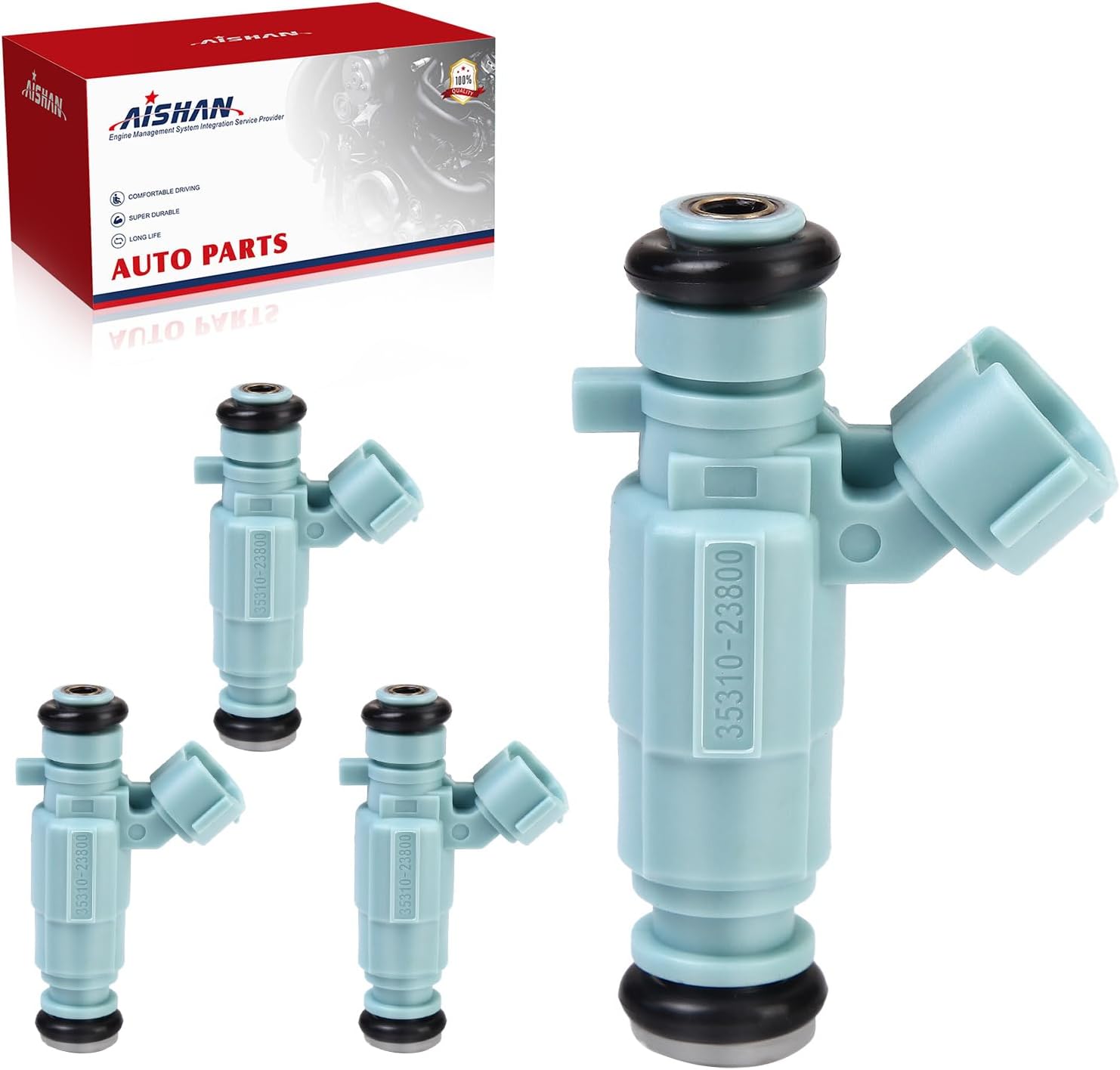 4PCS Fuel Injectors 12 Holes Compatible with Hyundai Elantra 2009 2010 2011 2012, for Kia Soul 2010-2011, for Kia Spectra 2008 2009 L4 2.0L Replace# 35310-23800 3531023800 FJ1012