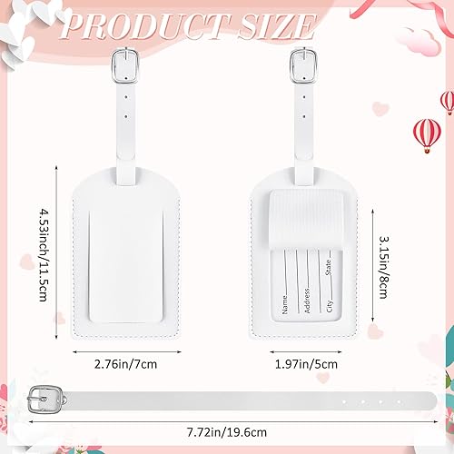 Vista 2 de 30 etiquetas de cuero para maleta, etiquetas de viaje para equipaje, mochila de viaje, regalos de boda, mujeres, hombres, adultos, niños, a granel