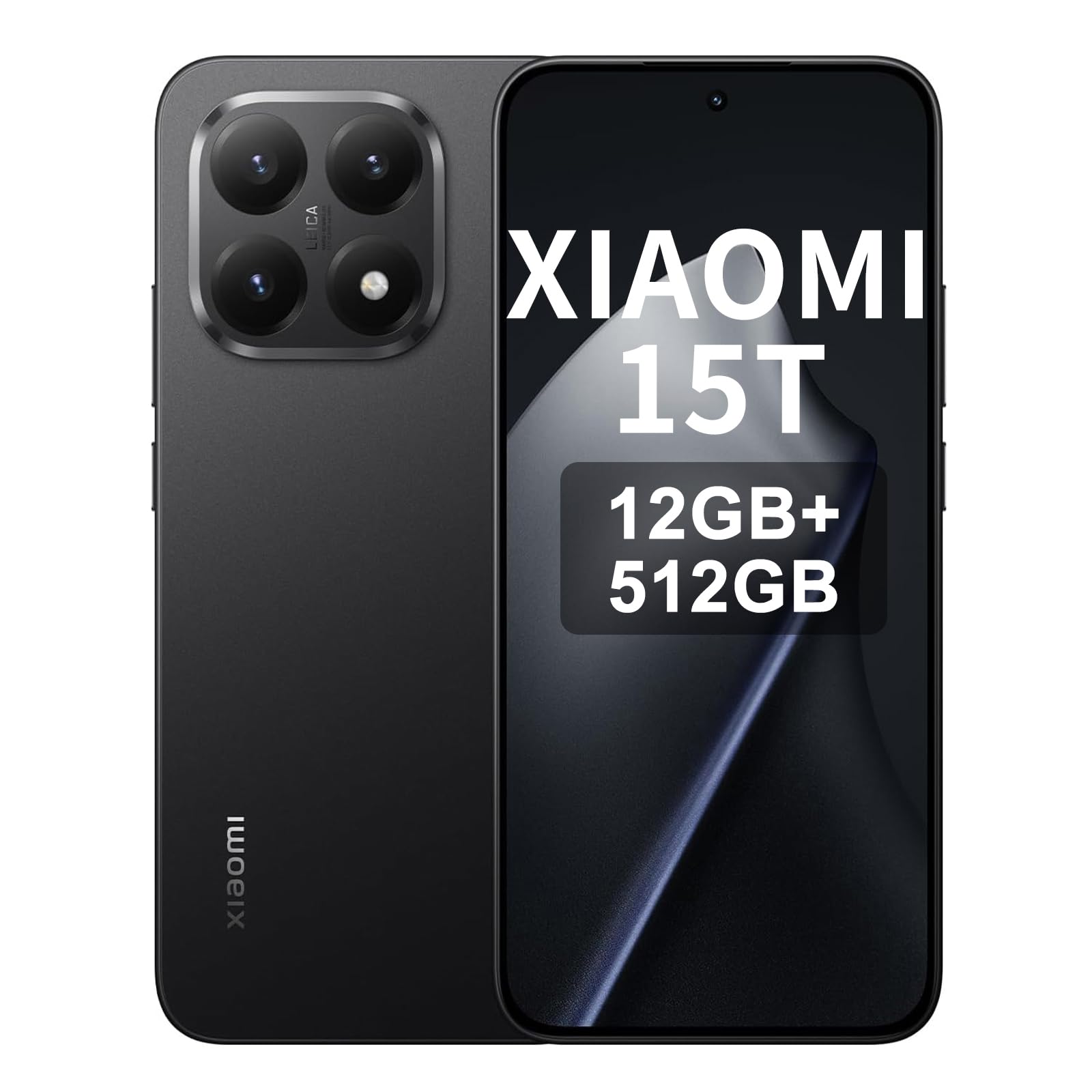 XIAOMI 15T Smartphone 12GB+512GB - Processeur MediaTek Dimensity 8400 - Ultra,Batterie 5500mAh avec Charge Rapide 67W, Appareil Photo Tripe Leica 50MP,ésistance IP68,Noir（avec Chargeur Inclus）