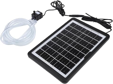 Solar Water Pump with Adjustable Panel, 6W/9V Submersible Fountain Pump for Pond Fish Tank Rockery Garden, Quiet Operation