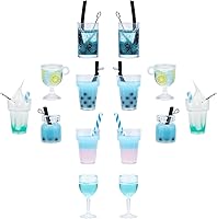 Vista 8 de SUNNYCLUE 1 caja DIY 12 pares de aretes Boba Kit de fabricación de aretes de té con leche y perlas, dijes de té con leche, dijes de Boba Mini