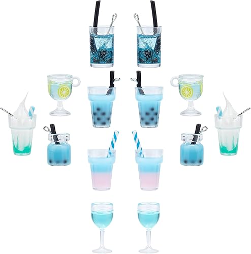 Miniatura 8 de SUNNYCLUE 1 caja DIY 12 pares de aretes Boba Kit de fabricación de aretes de té con leche y perlas, dijes de té con leche, dijes de Boba Mini