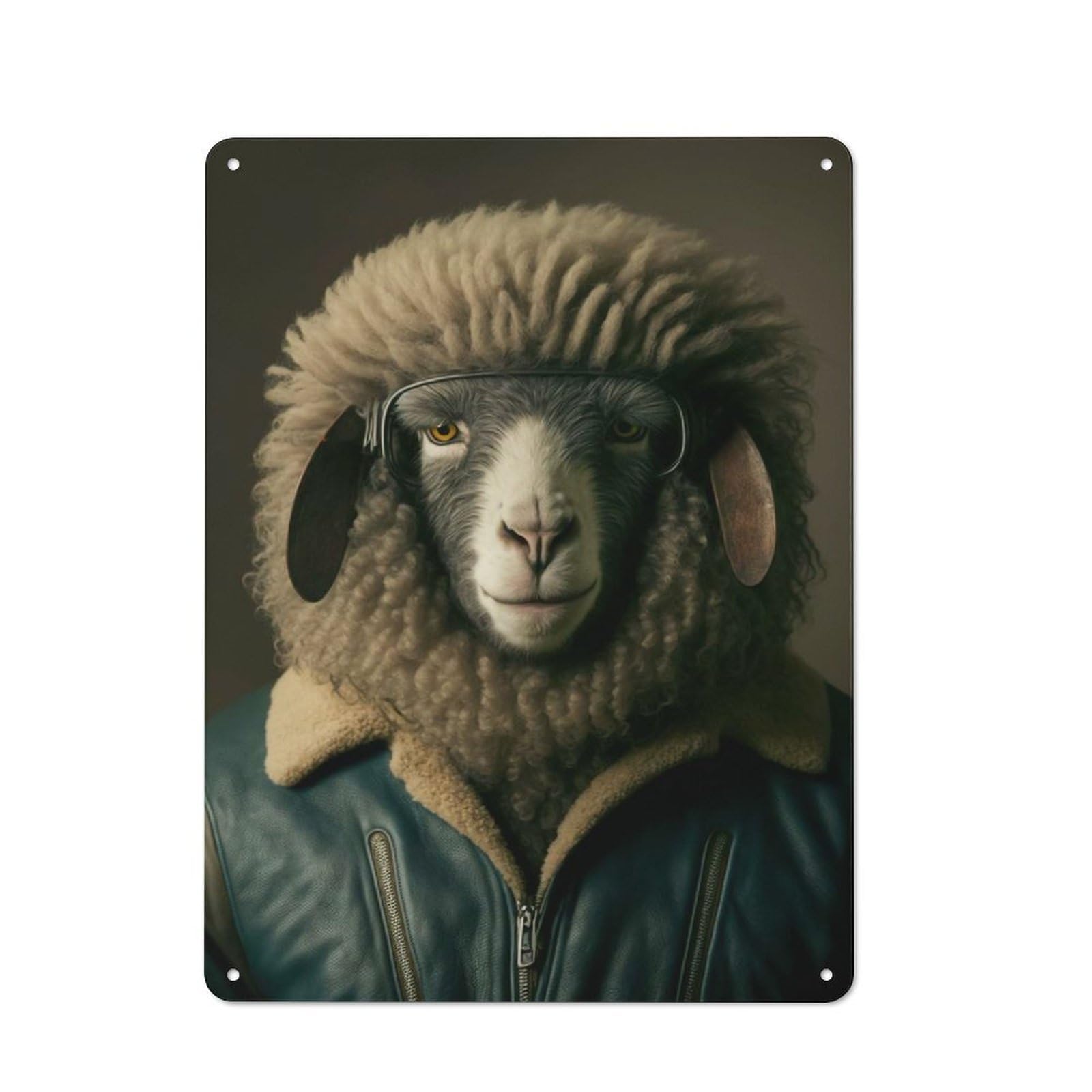 Junmoney Style Vintage Garden Room Metal Sign 40X30cm Featuring Biker Sheep, Utility Space Decor For Shed, Garden Room, Porch Or Garage