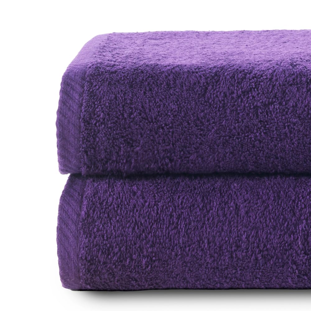 Top Towel - Plus - Duże ręczniki kąpielowe - Ręczniki kąpielowe - 2 ręczniki kąpielowe - 70 x 140 cm - 100% bawełna - Fioletowy