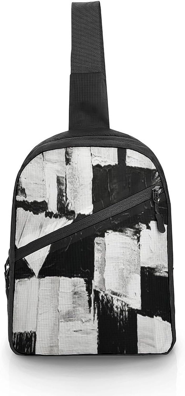 Black And White Chest Bag Waist Pack Crossbody Bags