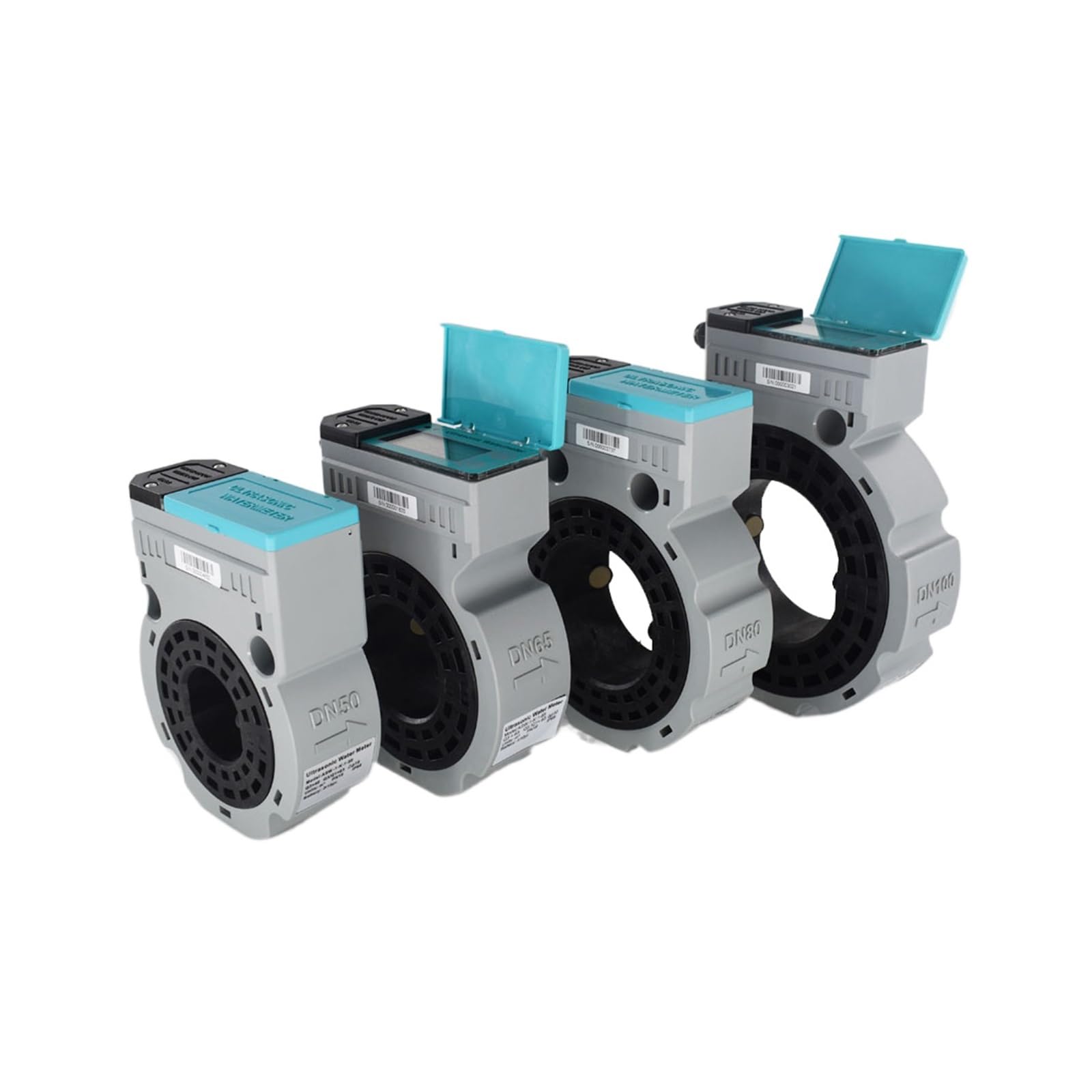 Caudalímetro ultrasónico, Medidor de agua ultrasónico Conexión de brida de suministro de batería DN65 DN80 DN100 IP68 Medidor de flujo de agua digital(DN100)