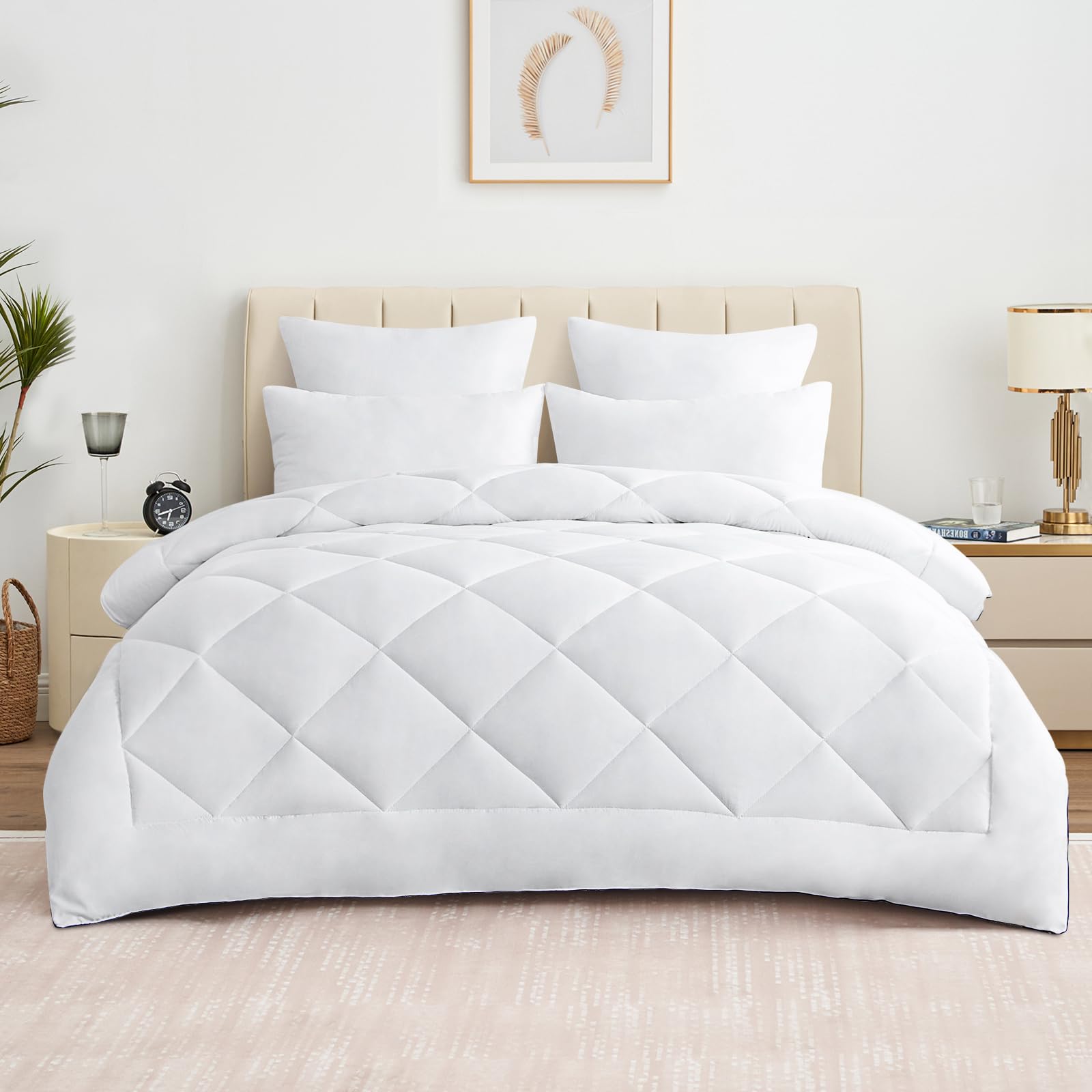 Aisbo Bettdecke 200x220 Ganzjahresdecke für Bett - Decke 200 x 220cm Steppbettdecke 300GSM, Schlafbettdecke 220x200 cm Warm für Winter, Oberbett ohne Kissen