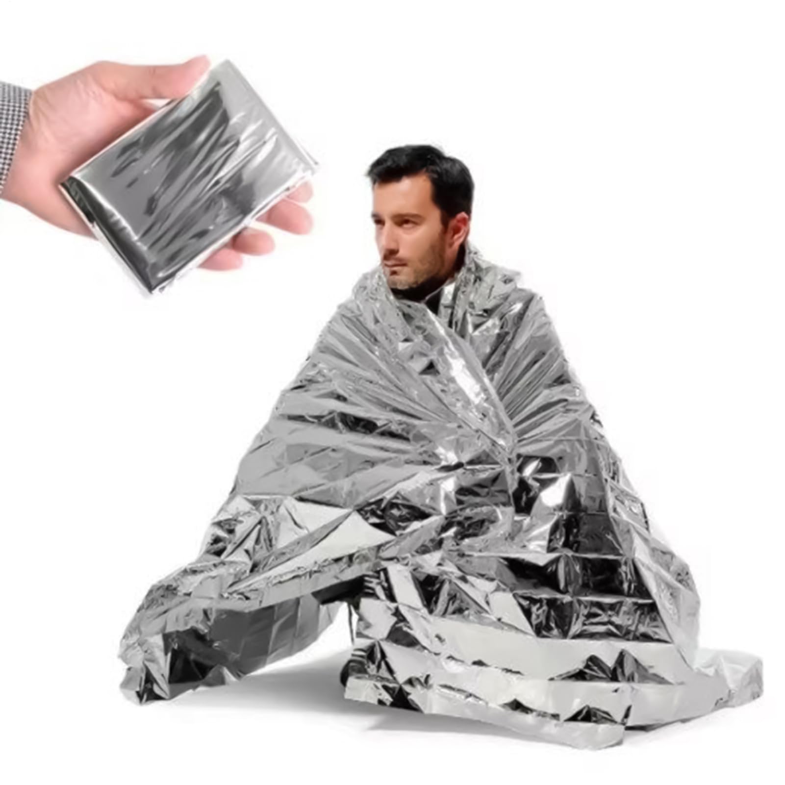 WEITING Couverture De Survie, Protection Isotherme pour Le Camping, Légère Réfléchissante Anti-Vent pour Randonnée Camping Urgence Voyage