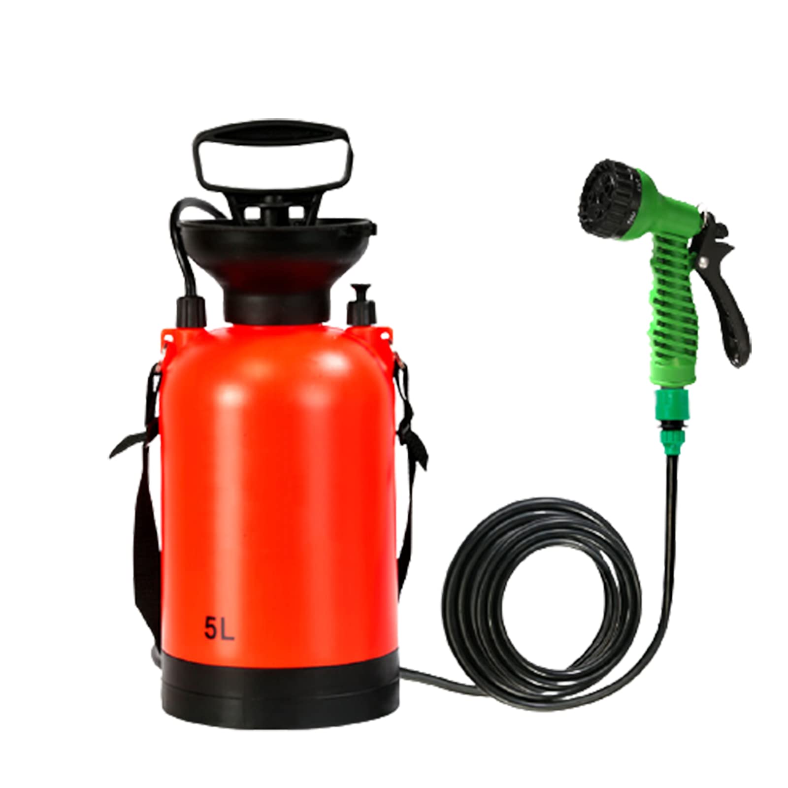 sunyu 5 L Pulverizador a Presión, Pulverizador de Jardín, 9 Modos de Boquillas Pistola, para Regar Césped, Lavado de Autos, Baño de Mascotas