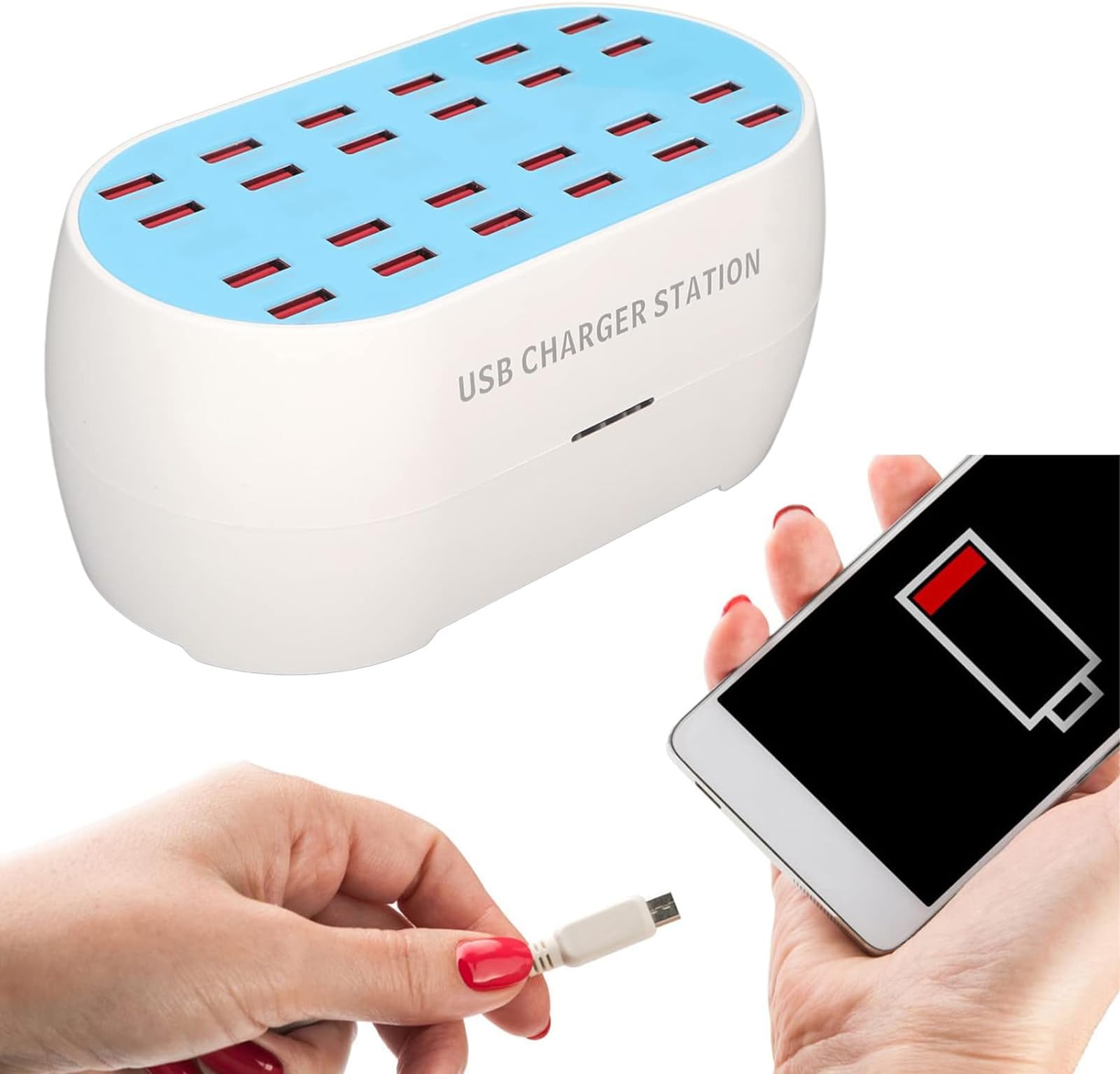 USB-Ladestation, USB-Ladestation Mit Mehreren Anschlüssen, 9 Schutzarten, Schnelleres Ladegerät, Starke Kompatibilität, Keine Beschädigung Des Akkus, Für Hotel, Geschäft, Schule