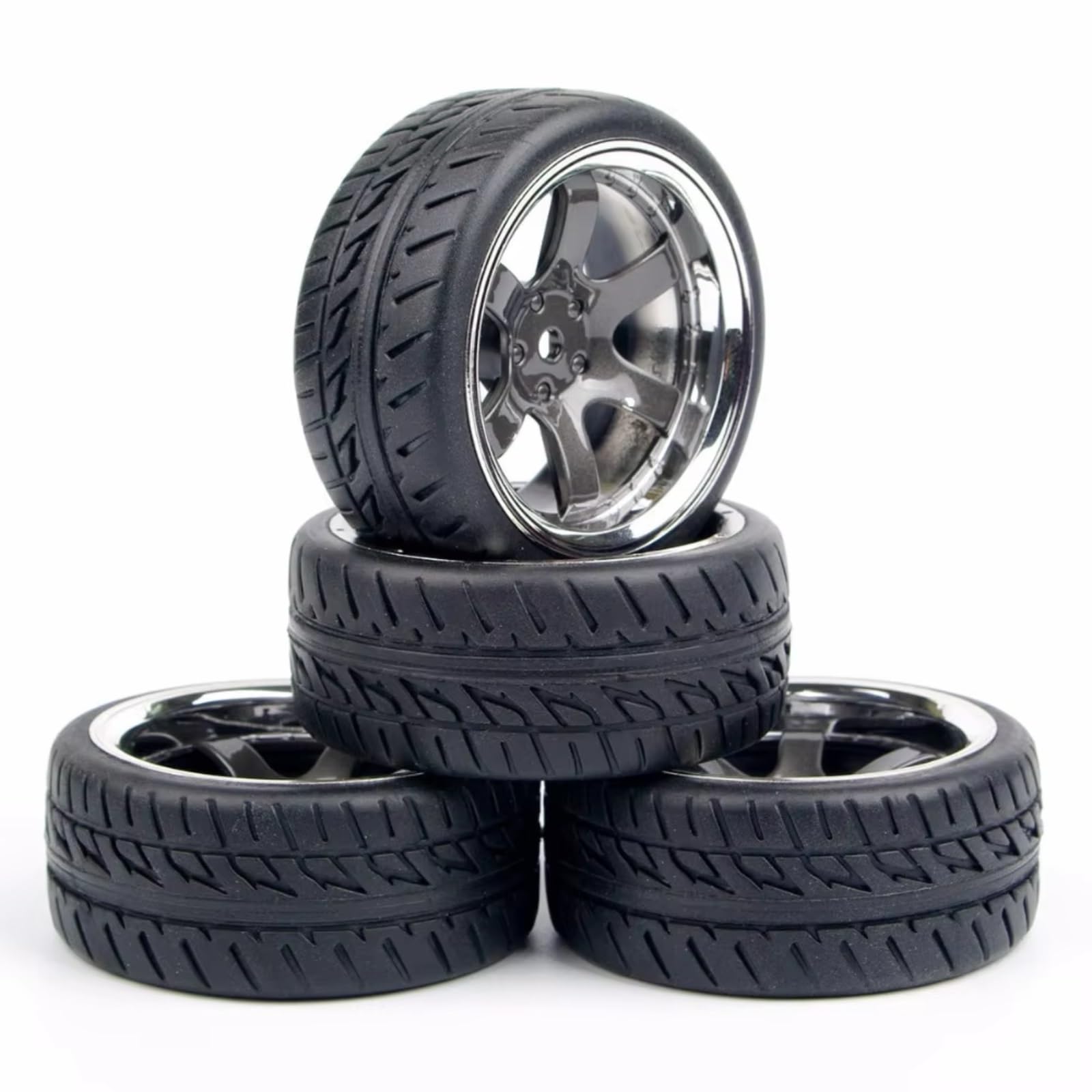 RC Pneumatici Ruote per 1:10 4 Pezzi/Set di Pneumatici in Gomma Cerchi da 12 Mm Esagonali RC per Auto da per Strada Parti di Ricambio Accessori di Aggiornamento