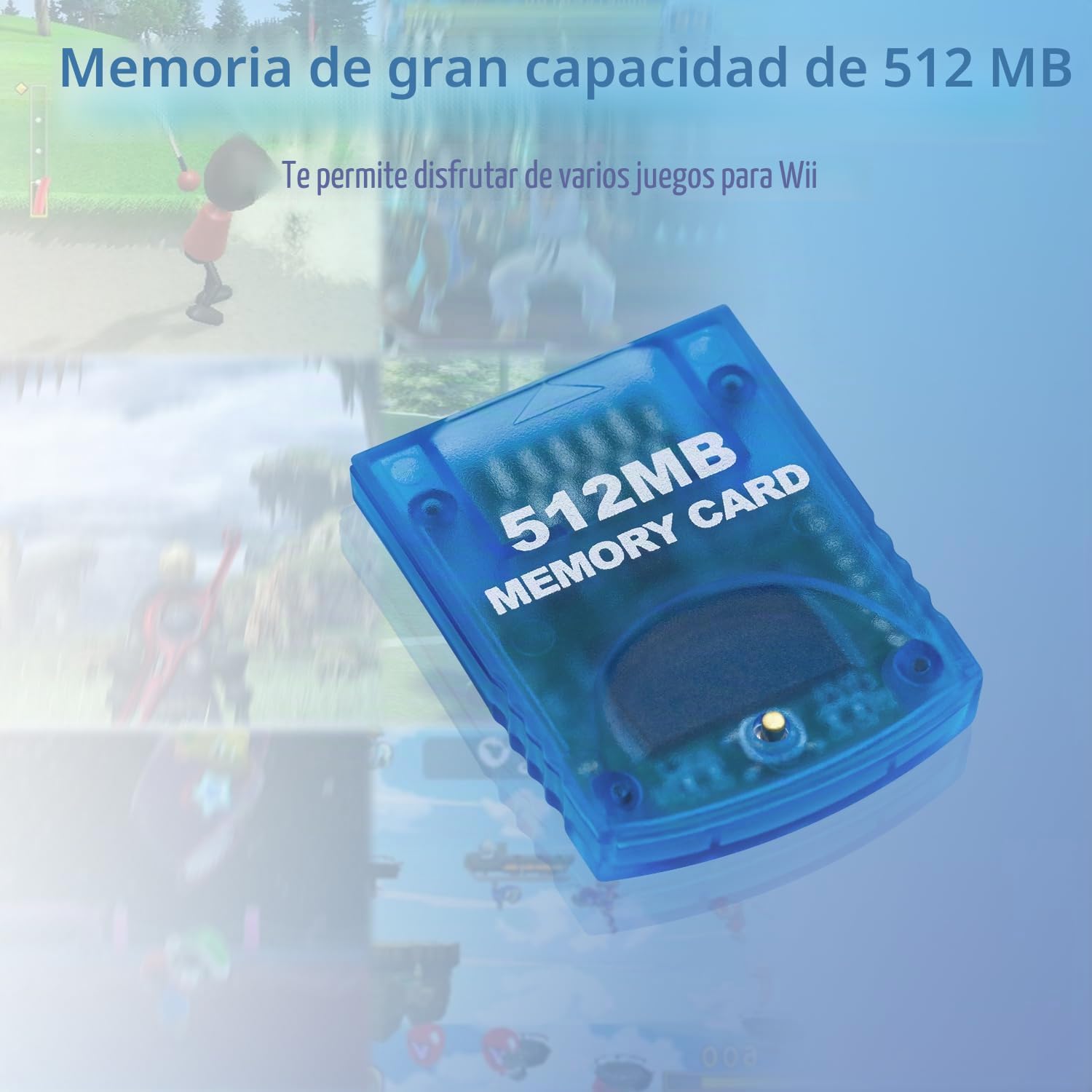 Tarjeta de Memoria de 512 MB (8192 Bloques) Compatible con la Consola Wii Game Cube NGC GC