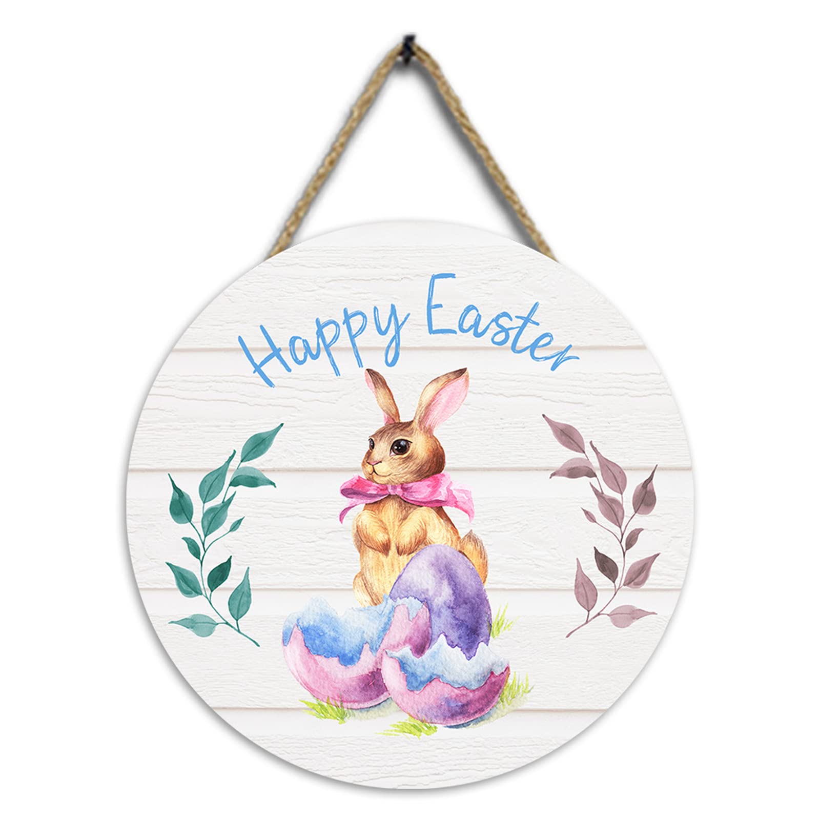 Tsophreniq Decoration Wood Sign Happy Easter with Egg Decoration Happy Wall Decorations Decorations