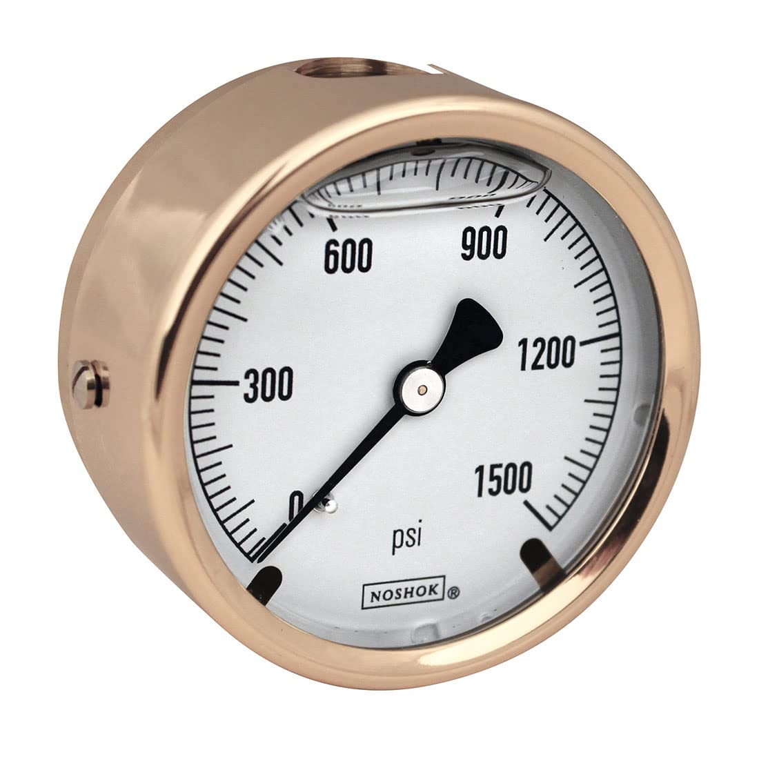 NOSHOK 300 Series Brass Liquid Filled Dial Indicating Pressure Gauge