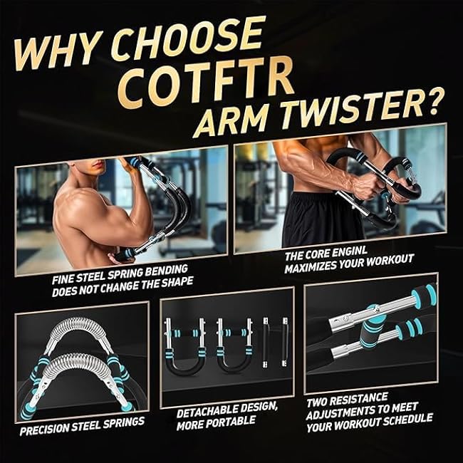 Arm Trainer for Men - Adjustable Chest Workout Equipment for Home Gym, Muscle Builder & Strength Training for Arms, Chest(40-90lb)