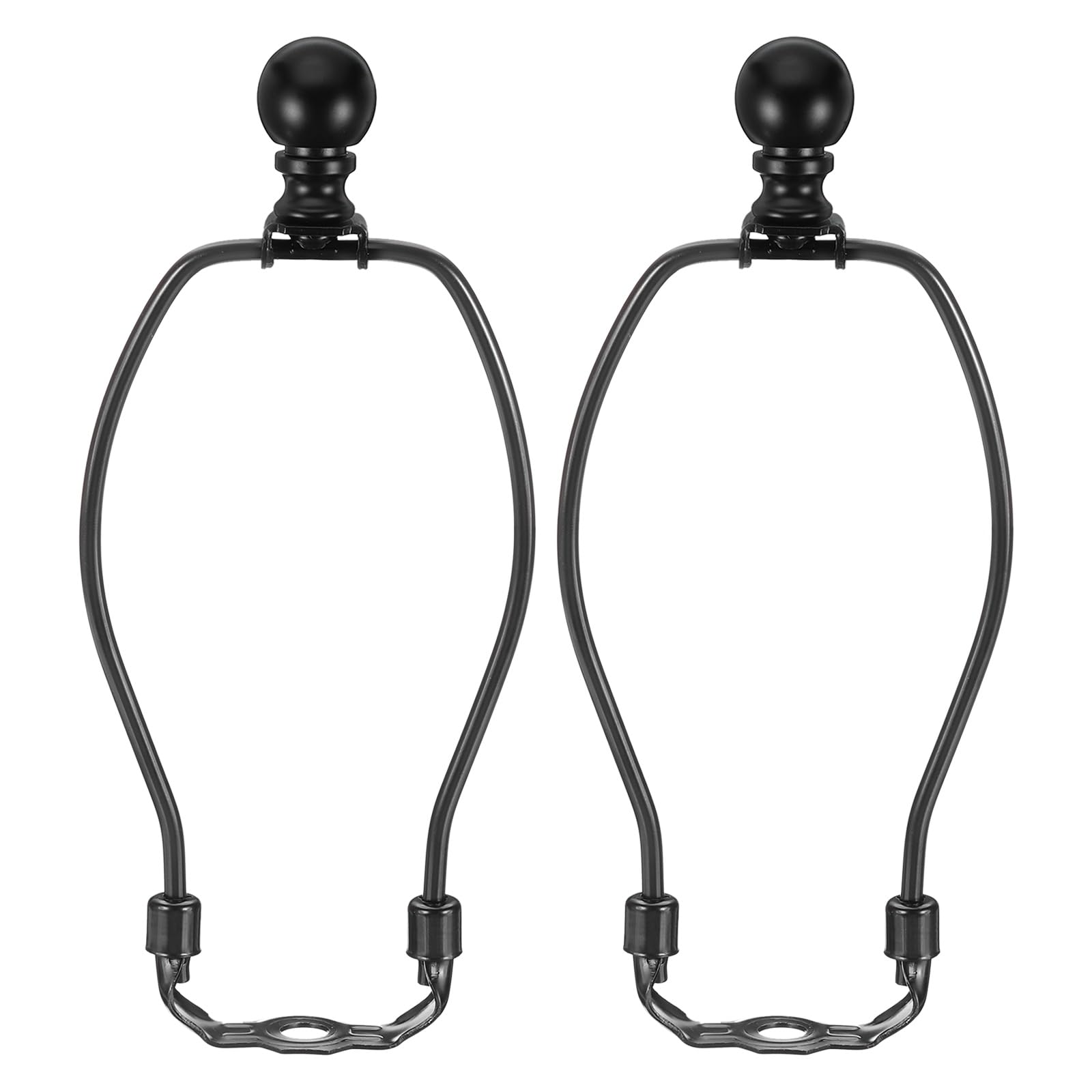 PATIKIL 7 Inch Lamp Harp Kit with Finial, 2 Set Detachable Shade Bracket Holder, DIY Lighting Accessories for Table Floor Lamps Black