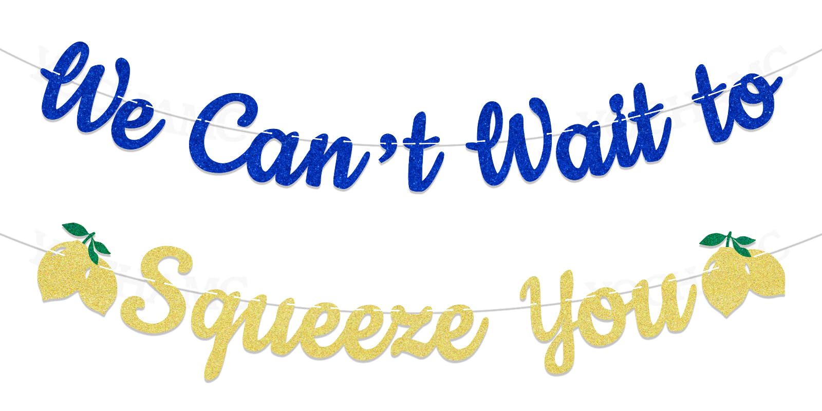 Lemon Baby Shower Decorations - We Can't Wait to Squeeze You Banner, Italian Mediterranean Tile Baby Shower Decor, Italian Baby Shower Decorations, Gender Neutral Arriving Soon Hanging Sign