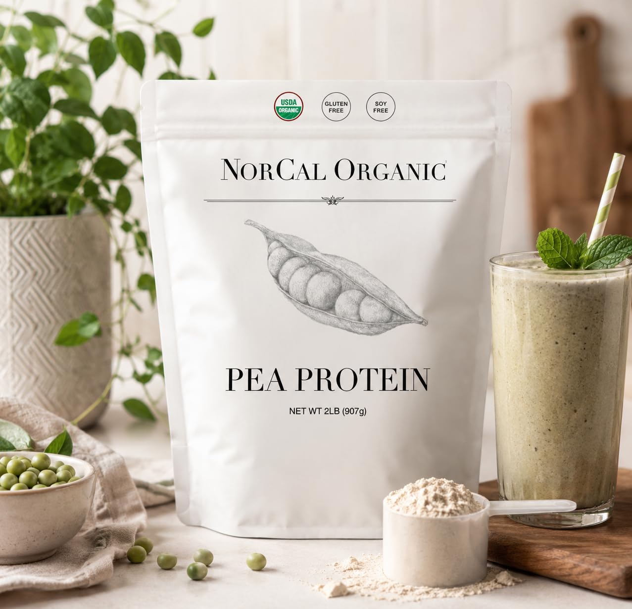 NorCal Organic Pea Protein Isolate, Unflavored, Vegan, 2 lb, 35 Servings — Amazon image 6