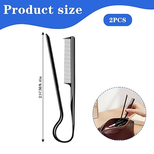 Miniatura 2 de 2 peines alisadores de cabello, peine alisador de cabello portátil, herramienta de peluquería en forma de V para peinar, alisar (negro)