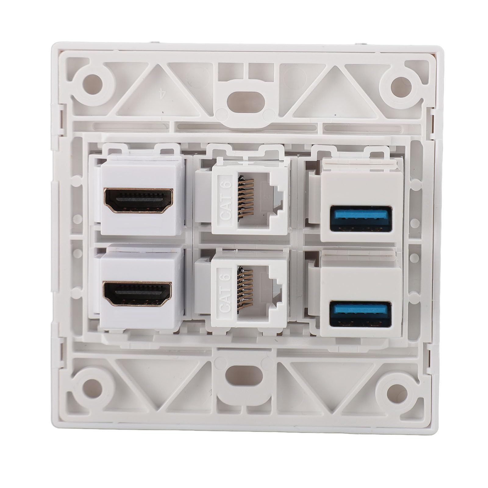 6-portowa Multimedialna Skrzynka Wyjściowa, 4K HDMI, USB 3.0 RJ45 Coax Ethernet, ścienna Płyta Gniazdkowa, łącznik RJ45 Cat6 5 Gb/s, Panel ścienny Combo