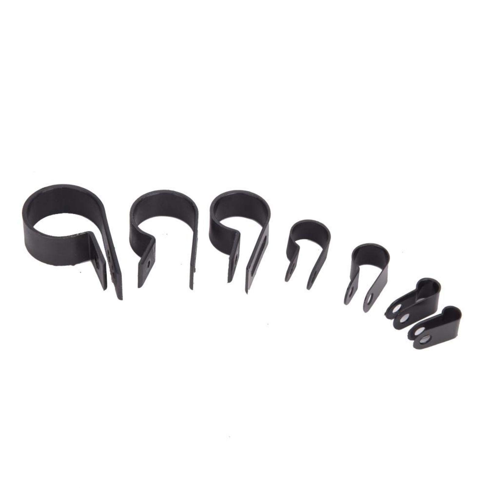 Kit Assortito 180 Pezzi Di Fermacavi In Nylon A Clip Tipo R - ISPINNER - Fissaggi Per Cavi Elettrici - Nero