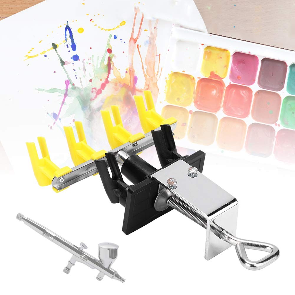 Metal Airbrush Holder Bracket - Holds 4 Brushes, Clamps To Workbench For Studio Or Hobby Desk - View #4