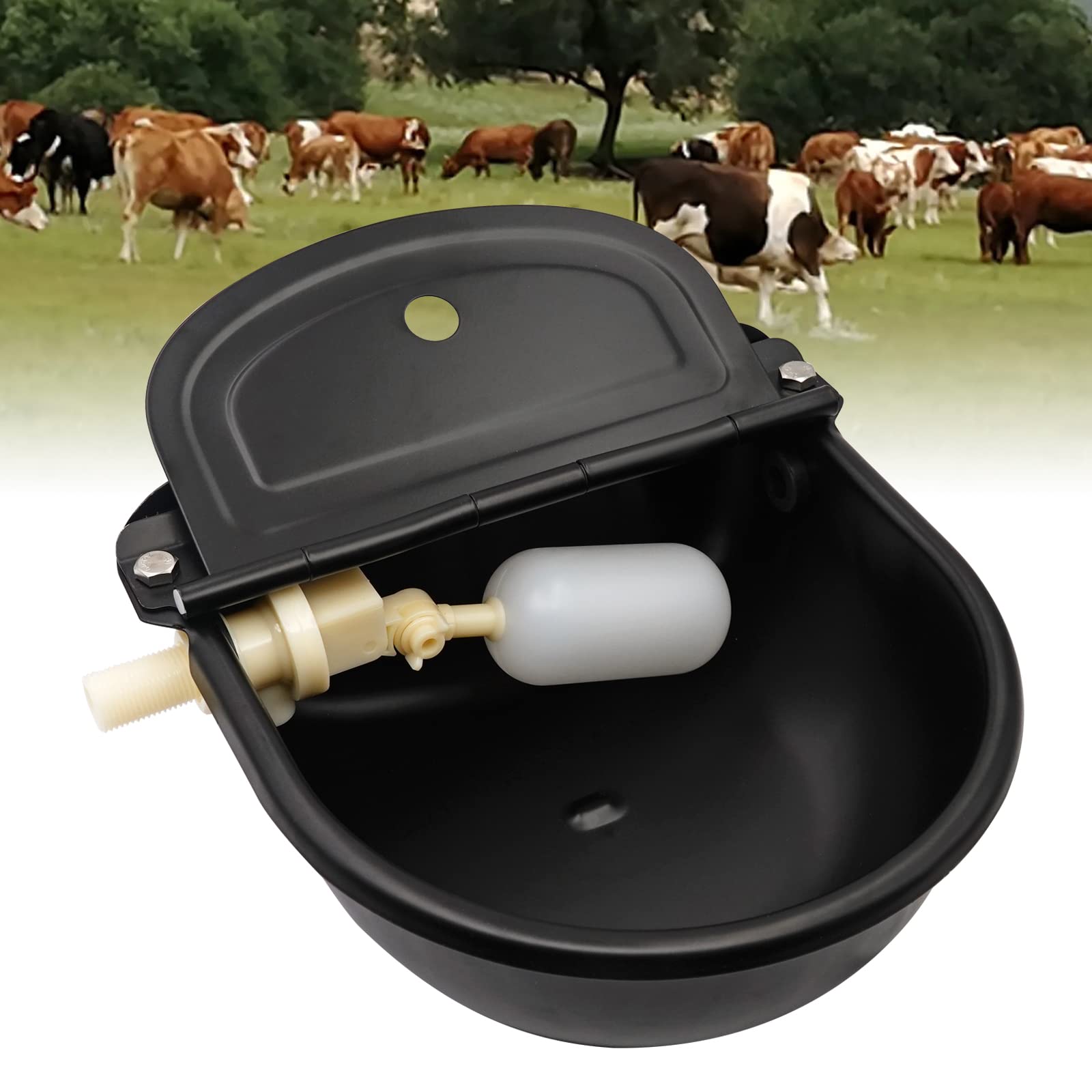 Bebedero Automático para Perros, Bebedero de Acero Inoxidable 304 para Perros, Caballos, Cabras, Cerdos y Vacas, con Válvulas de Flotador Ajustable de 1/2 Pulgada
