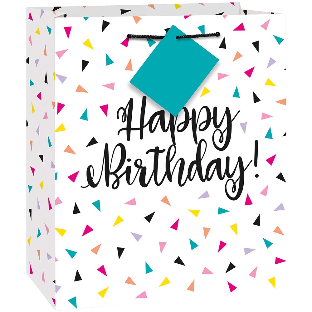 Unique Geschenktüte Medium – Triangle Confetti Design, Für Geburtstage & Partys