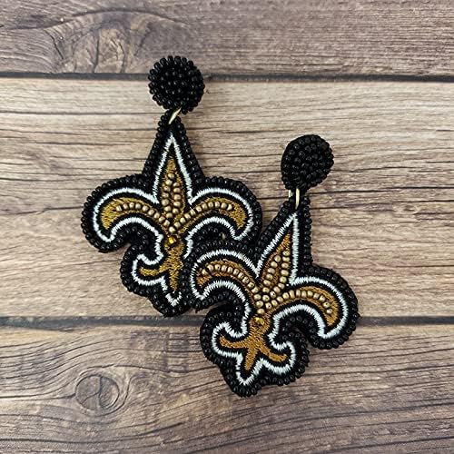 Fleur De Lis Seed Bead Post Earrings - Image 3