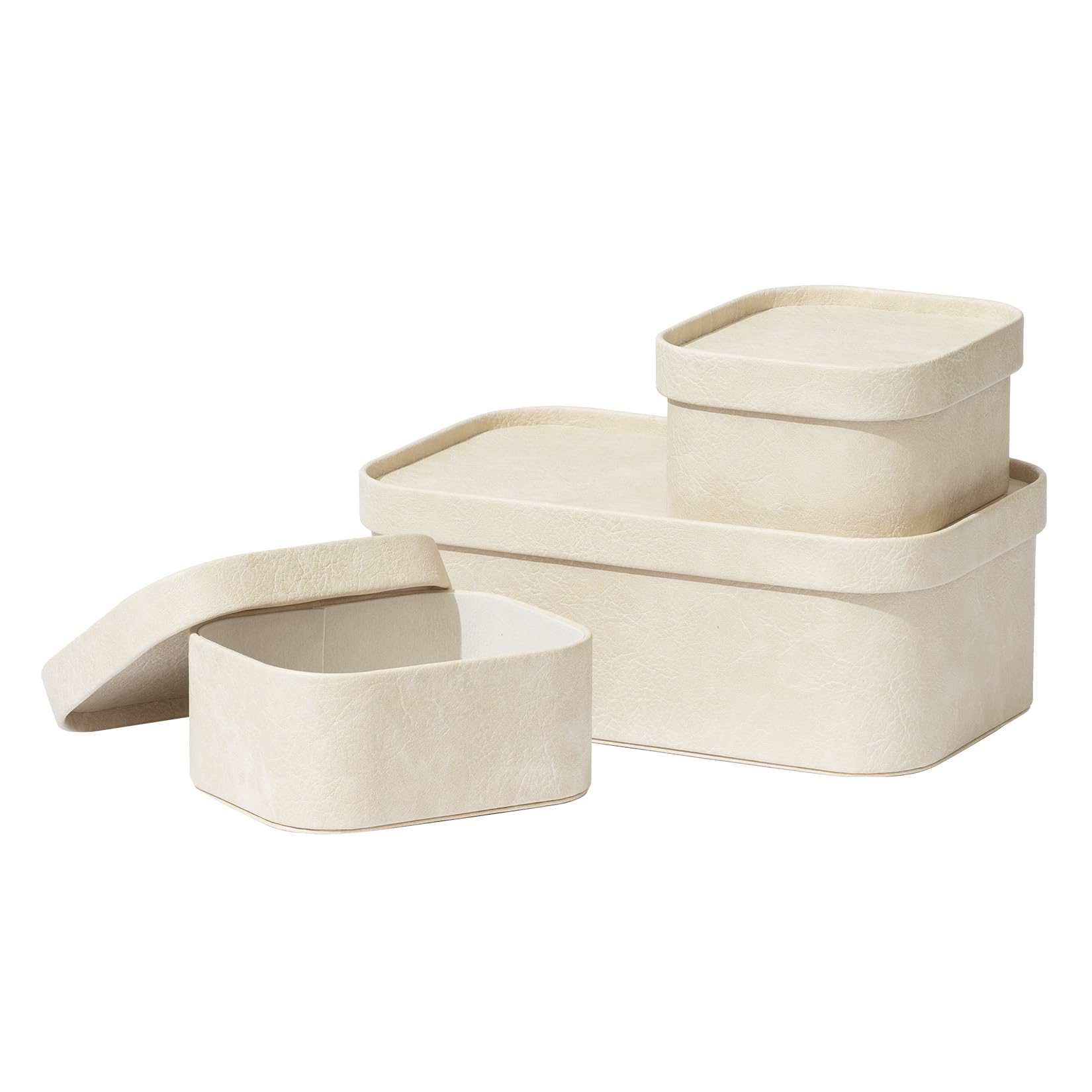 Amazon.com - La Jolie Maison Vegan Leather Storage Boxes with Lids