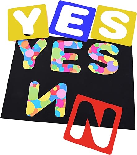 Miniatura 7 de TecUnite Juego de 26 plantillas del alfabeto de plástico para pintar y aprender, decoración de manualidades (3.0 x 3.0 in)