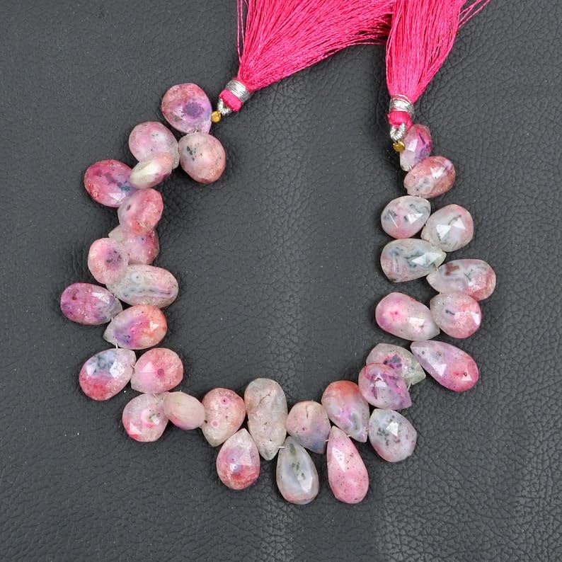 Perles en quartz solaire rose naturel pour créer vos bijoux d'été bohèmes